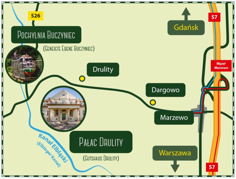 Mapa dojazdu Pałac Drulity